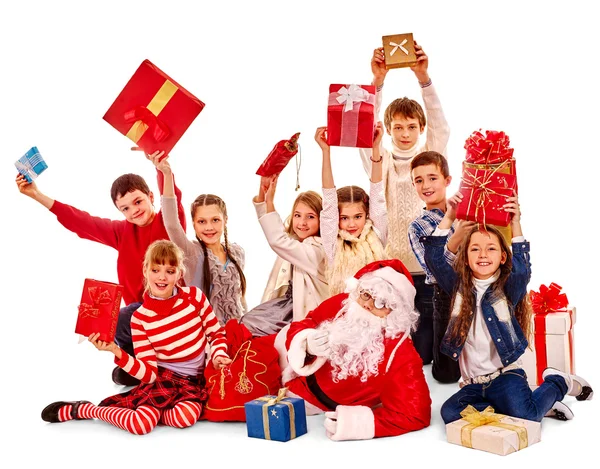 Gruppe von Kindern mit Weihnachtsmann. — Stockfoto