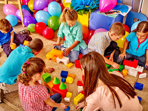 children playing in kindergarten