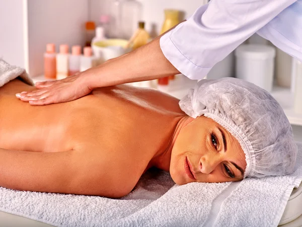 Woman take massage in spa salon — Stock Photo, Image