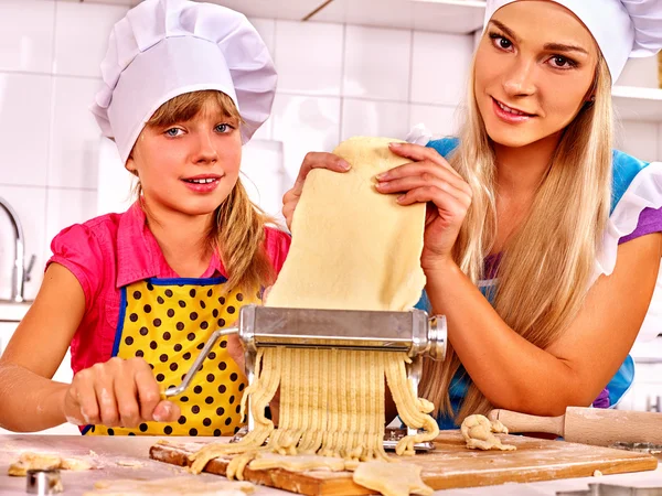 Mother and child making homemade pasta. — Stock Photo, Image