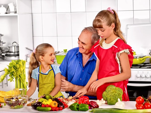 Family  cooking at kitchen. — Stock Photo, Image