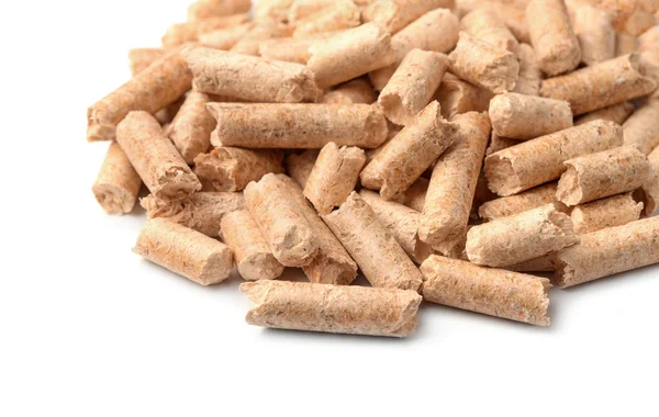 Nahaufnahme von Holzpellets — Stockfoto