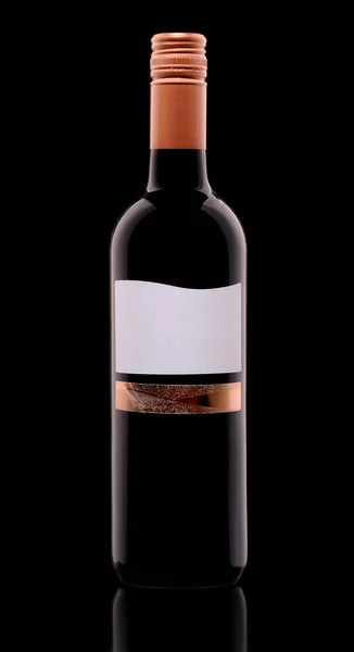 Wine bottle with blank white label — Stock Photo, Image