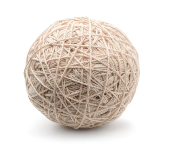 Ball of white heavy thread — Stock Photo, Image