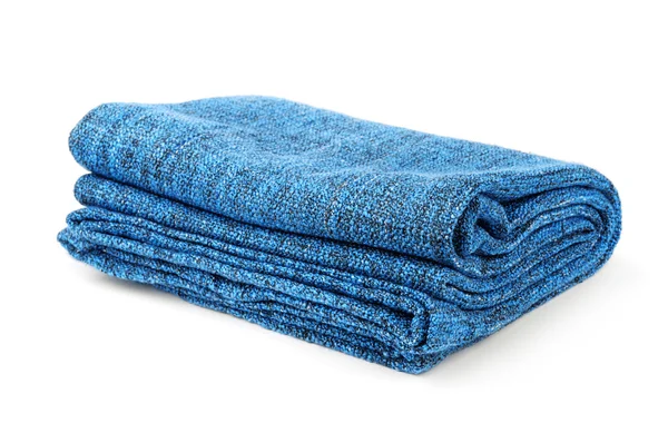 Cobertor azul dobrado — Fotografia de Stock