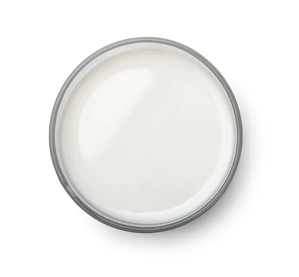 Top view of milk glass — Stock Photo, Image