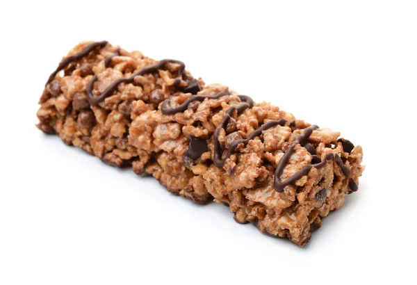 Chocolate Cereal Bar Isolated White — Stock Photo, Image