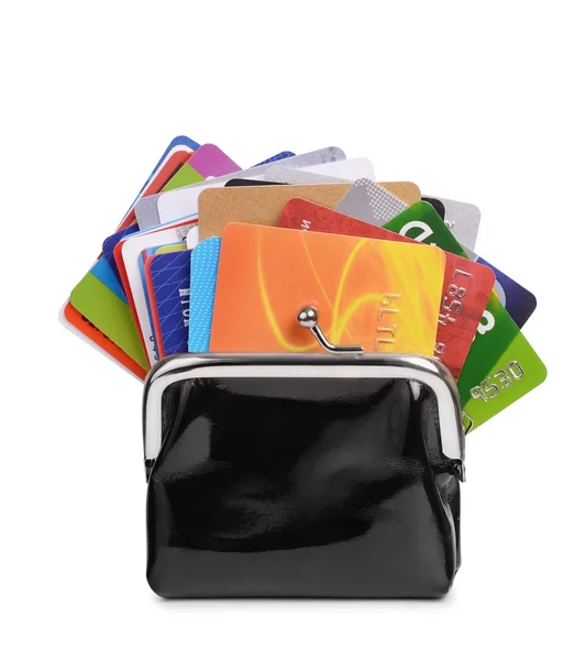 Kreditní karty v kabelce — Stock fotografie