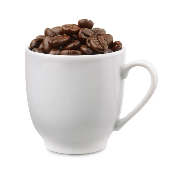 Cup with coffee beans — Stock Photo, Image