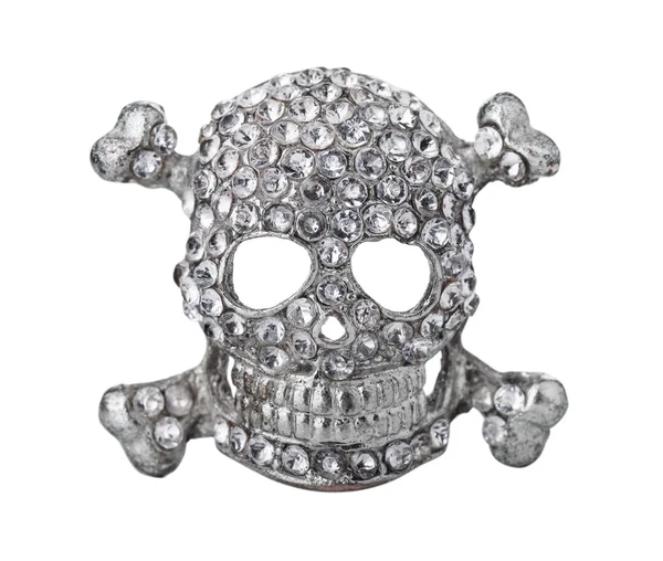 Oude zilveren schedel — Stockfoto