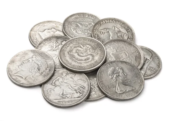 Alte Silbermünzen — Stockfoto