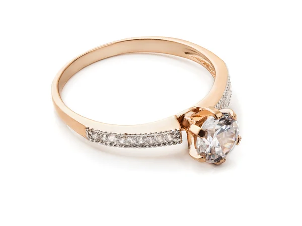 Anello diamante oro Immagini Stock Royalty Free