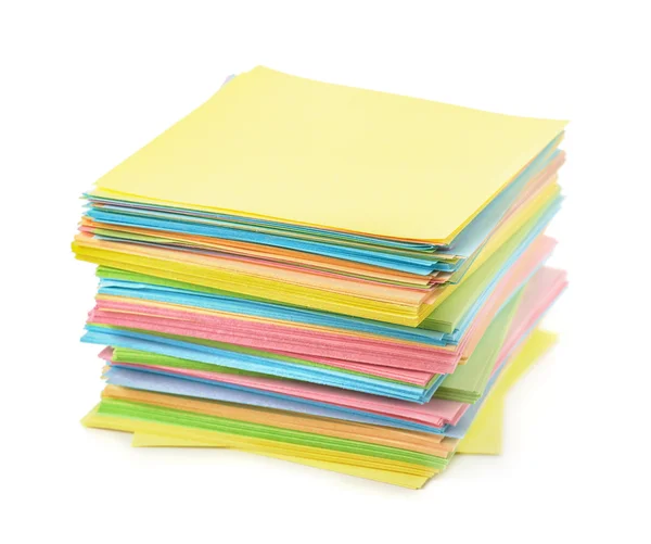 Pila di note di carta a colori — Foto Stock