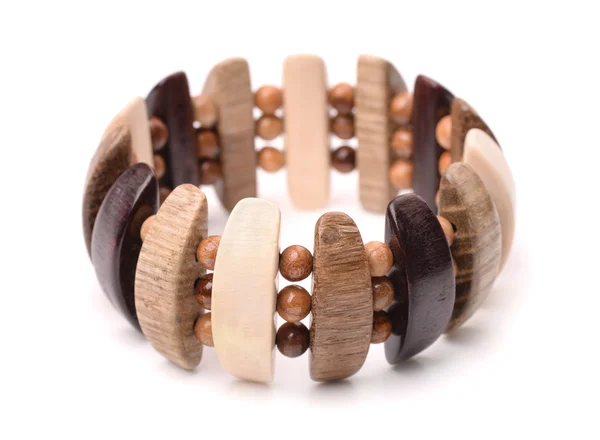 Wooden bracelet isolated — Stock Photo, Image