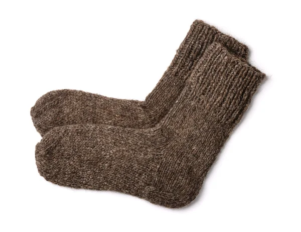 Zelfgemaakte wollen sokken — Stockfoto