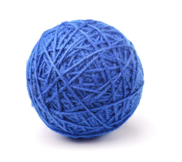 Clew of blue wool thread — Stock Photo, Image