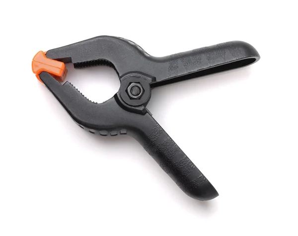 Black plastic clamp — Stock Photo, Image