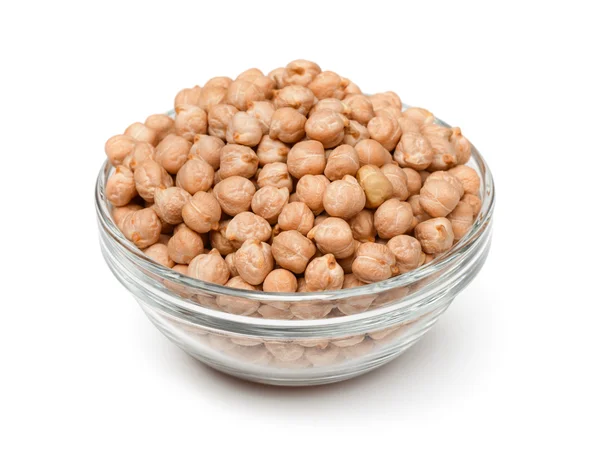 Glass bowl of dried chickpea — Stock Photo, Image