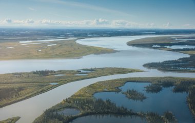 The Mackenzie River as it nears the Arctic Ocean clipart