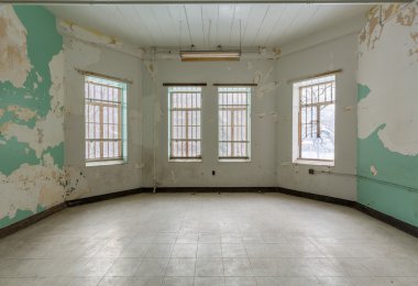 Empty room inside Trans-Allegheny Lunatic Asylum clipart