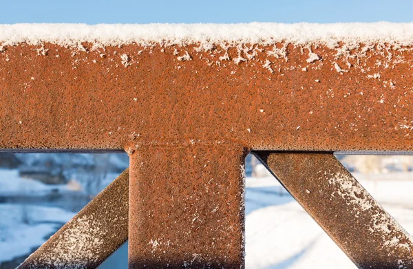 Abstracte roestig structuur van brug — Stockfoto