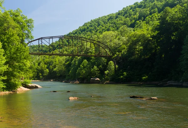 Vista del puente Jenkinsburg sobre el río Cheat — Foto de Stock