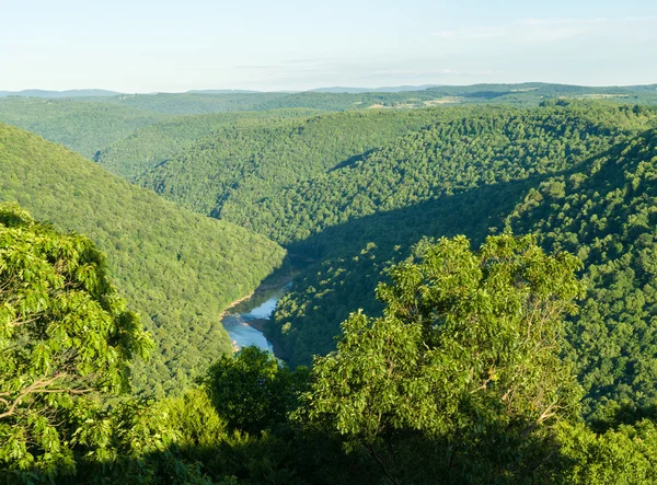 Pohled z havraní skály v Coopers Rock stát lesní Wv — Stock fotografie