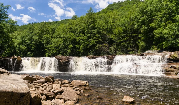 Três cachoeiras distintas em High Falls of Cheat — Fotografia de Stock