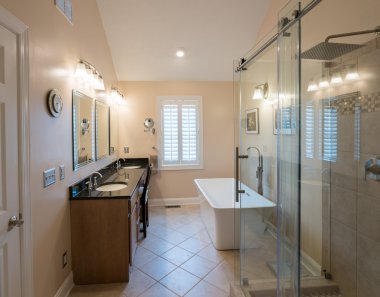 Duran küvet ve vanity modern banyo