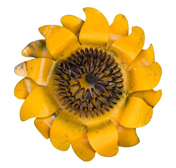 Metall Sonnenblume isoliert gegen Weiß — Stockfoto