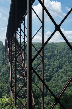West Virginia New River Gorge köprünün metal yapı