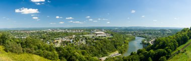 Panorama of Morgantown and WVU in West Virginia clipart