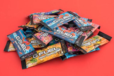 Gfuel energy drink packet is a favorite with e-gamers in many flavors clipart