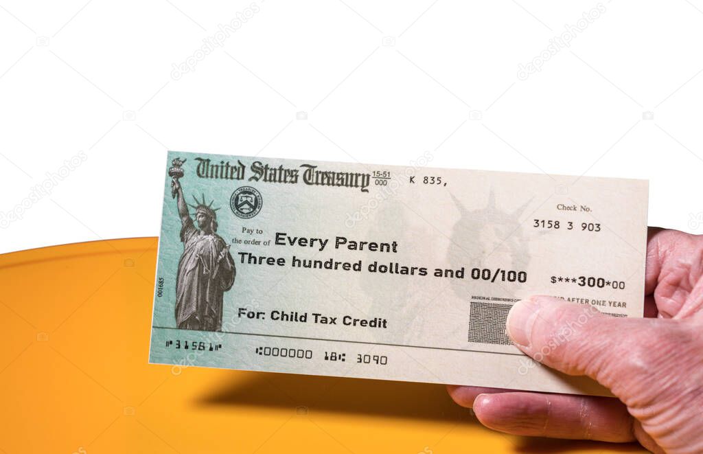 Illustration of the 2021 child tax credit check due from the IRS in the summer
