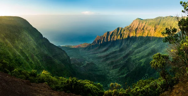 Panoramautsikt over Kalalau-dalen Kauai stockfoto