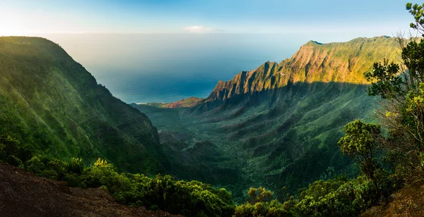 Panoramablick auf das Kalalautal kauai Stockfoto