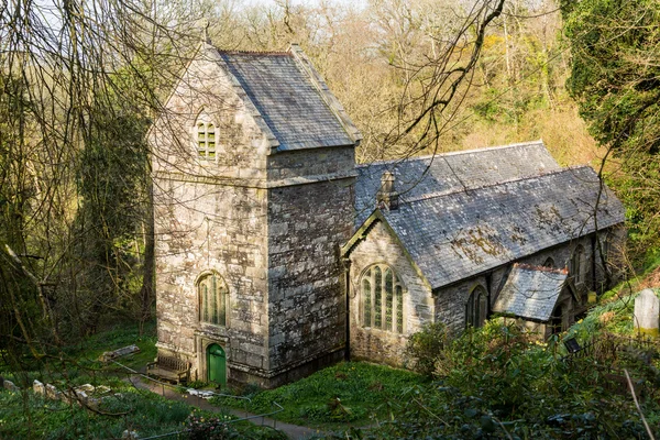 Chiesa della miniera nei boschi di Valency vicino Boscastle — Foto Stock