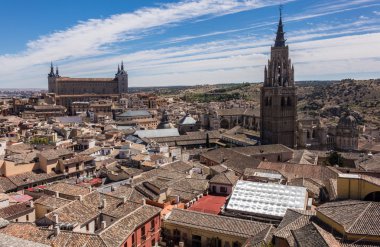 İspanya 'da Toledo Şehri Panoramik Görünümü