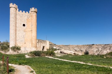 Castilla-La Mancha, İspanya daki Alcala del Jucar Castle