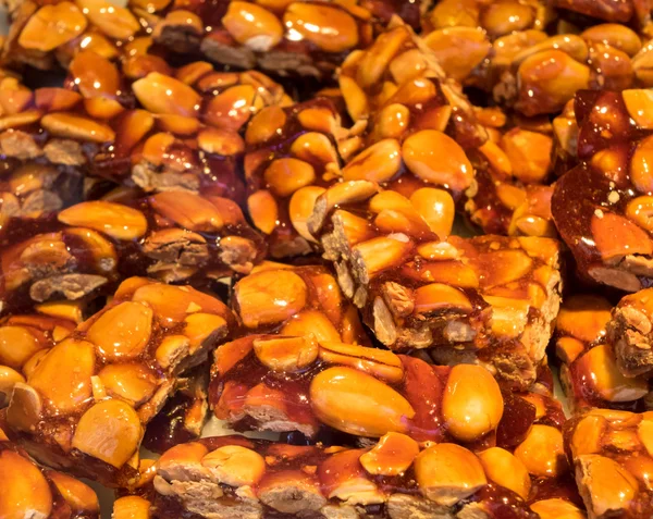 Toffee nut cake in patisserie in Madrid Spain — Stock Photo, Image