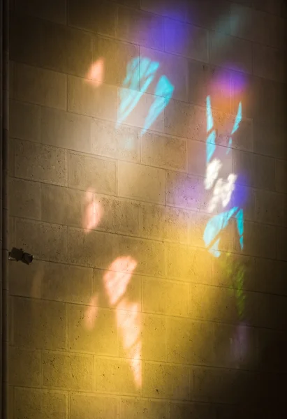 Shapes from light from stained glass windows — Stock Photo, Image