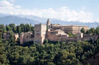 İspanya Granada'da Alhambra Palace görünümünü