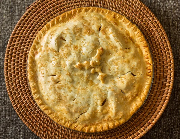 Tarte aux pommes maison fraîchement cuite — Photo