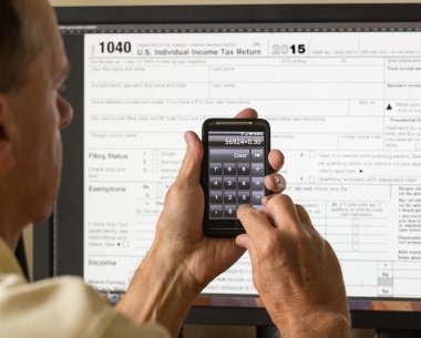 ABD vergi form 1040 2015 yılı ve hesap makinesi için
