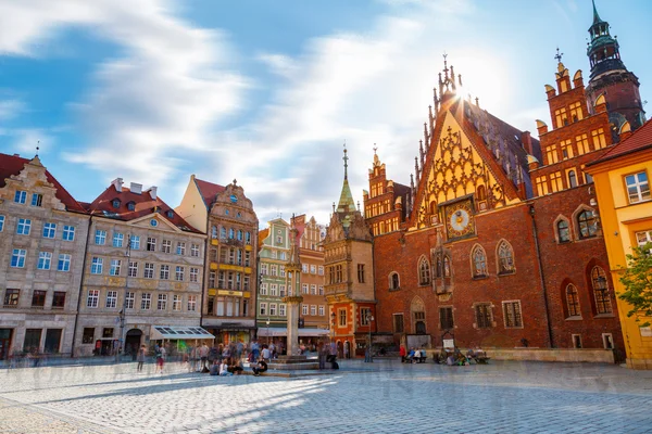 Eski belediye binasının Wroclaw muhteşem manzarası — Stok fotoğraf