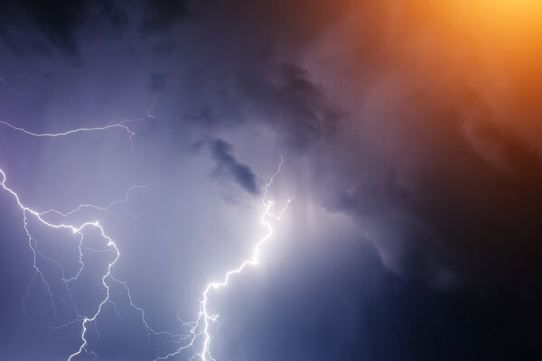 Lightning with dramatic clouds 