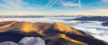 Sisli Val Gardena Vadisi'nin muhteşem manzarası