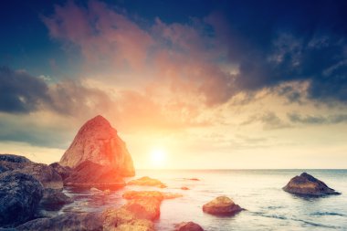 Morning sea glowing by sunlight