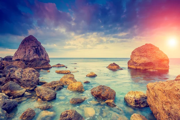 Morning blue sea glowing by sunlight — Φωτογραφία Αρχείου