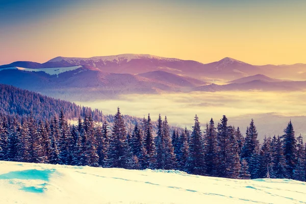 Erstaunliche Berge im Morgensonnenlicht am. — Stockfoto